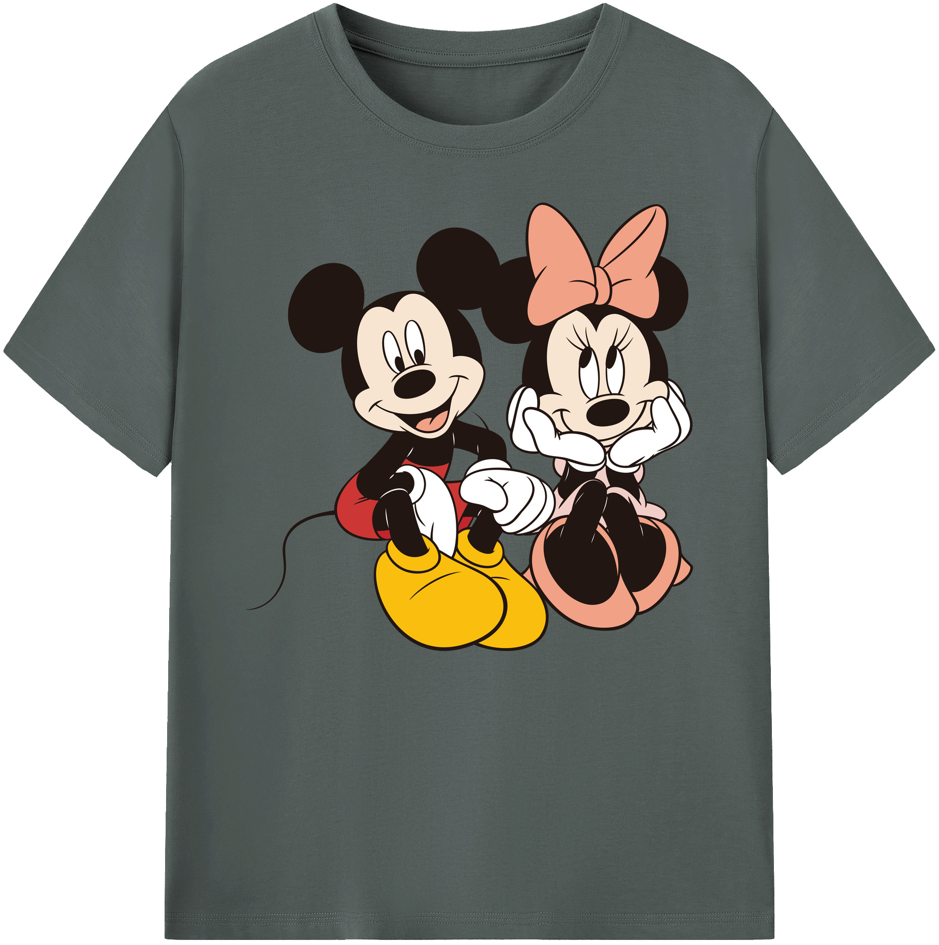 ミッキーマウス Mickey Mouse 綿100％ メンズ半袖Tシャツ｜肌触りやわらか＆通気性